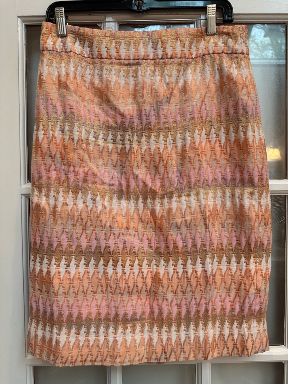J. Crew Collection Turkish Delight Metallic Shimmer Jacquard Pencil Skirt Size 8